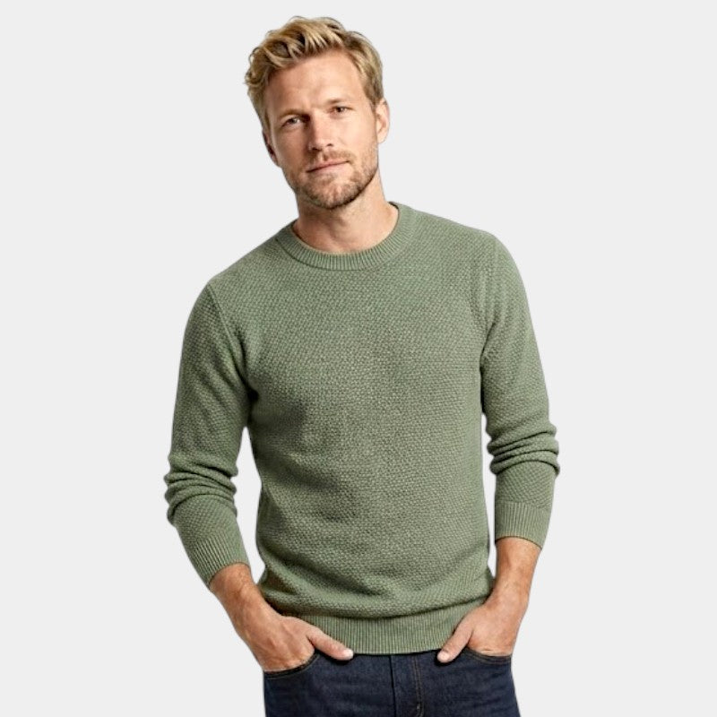 Men’s Soft Blend Sweater With Turtleneck and Ribbed Knit