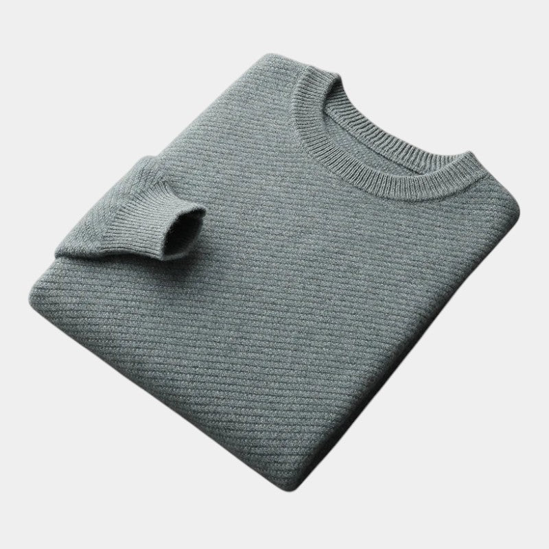 Men’s Soft Blend Sweater With Turtleneck and Ribbed Knit