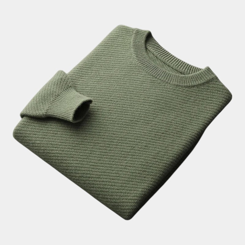 Men’s Soft Blend Sweater With Turtleneck and Ribbed Knit