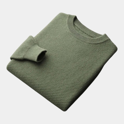 Men’s Soft Blend Sweater With Turtleneck and Ribbed Knit