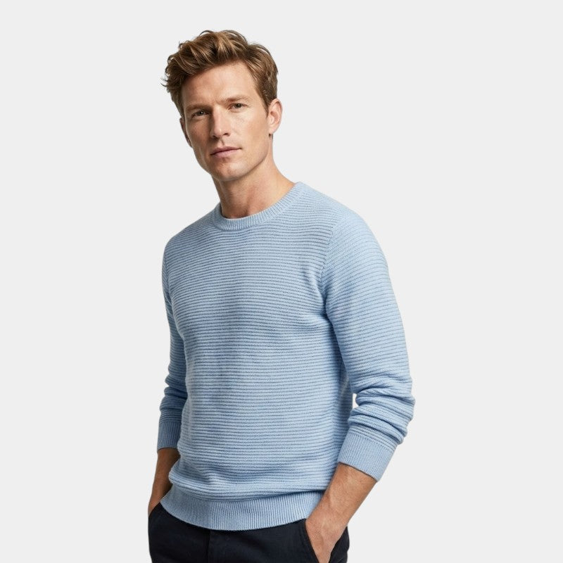 Men’s Soft Blend Sweater With Turtleneck and Ribbed Knit