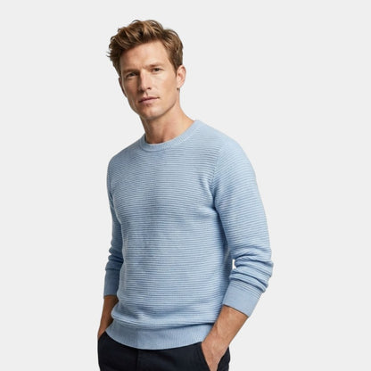Men’s Soft Blend Sweater With Turtleneck and Ribbed Knit
