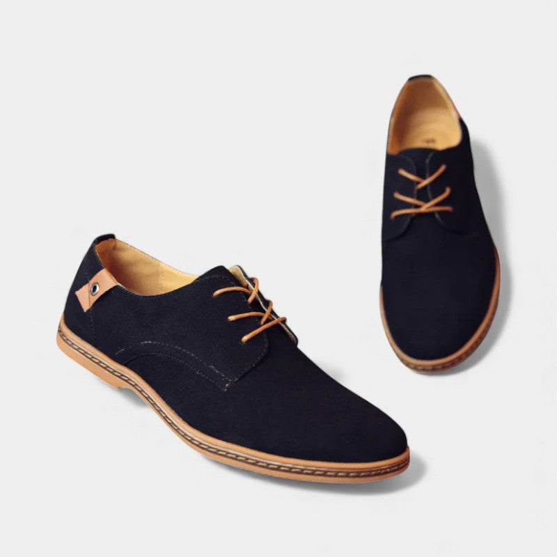 Men’s Suede Derby Shoes With Laces