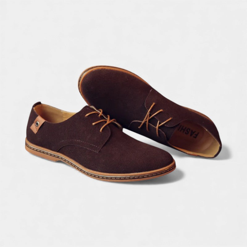 Men’s Suede Derby Shoes With Laces