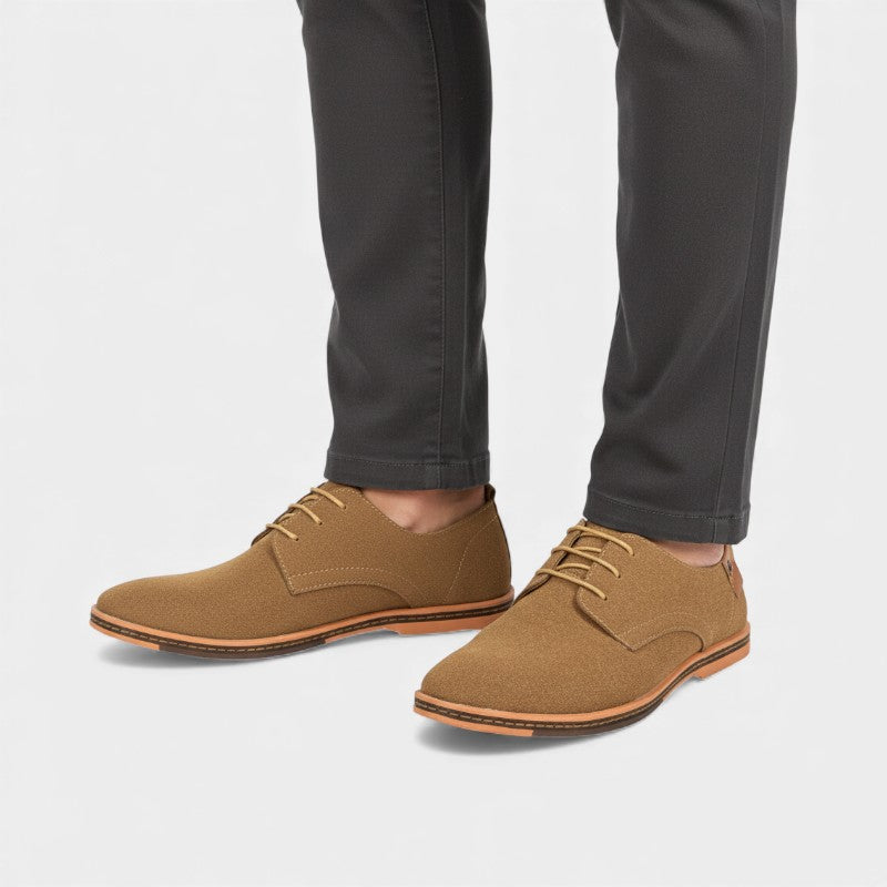 Men’s Suede Derby Shoes With Laces