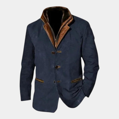 Men’s Suede Jacket With Faux Trim