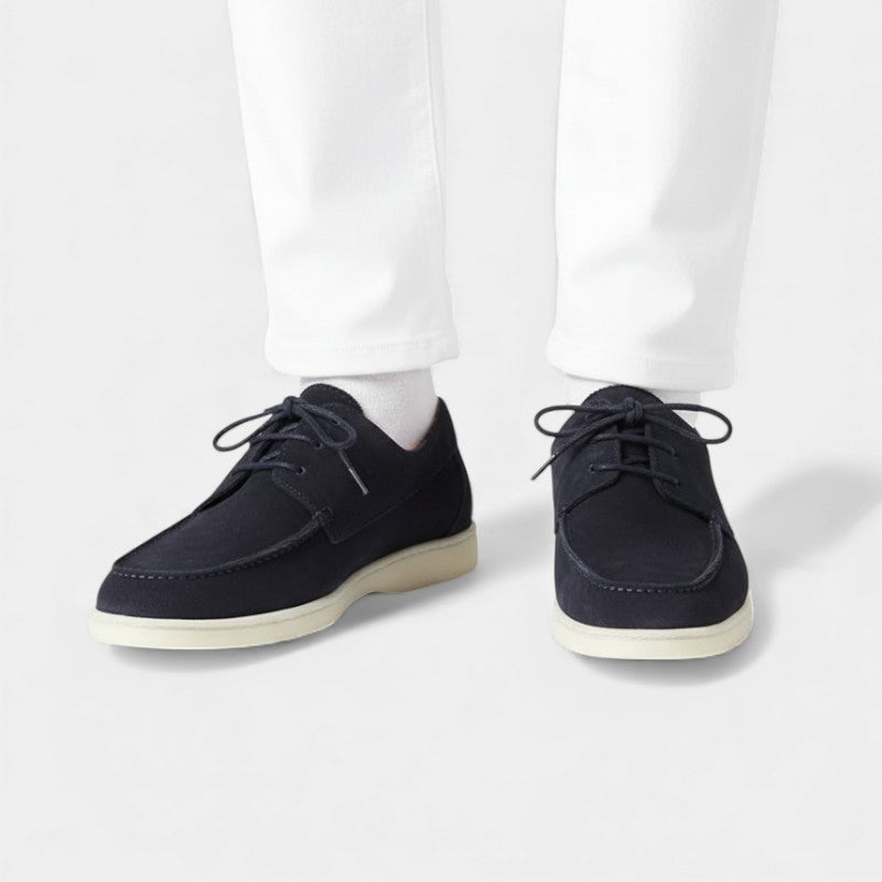 Men’s Suede Lace Up Loafers With Rounded Toe