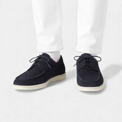 Men’s Suede Lace Up Loafers With Rounded Toe