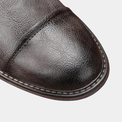Men’s Textured Upper Ankle Boots With Lace Front