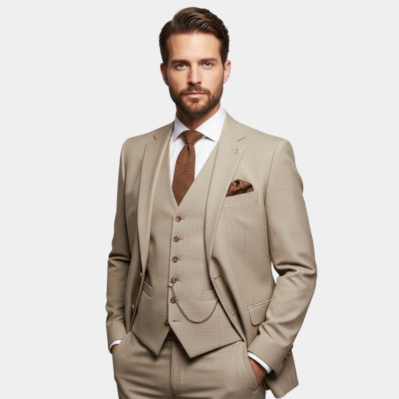 Men’s Three Piece Suit With Waistcoat Detail