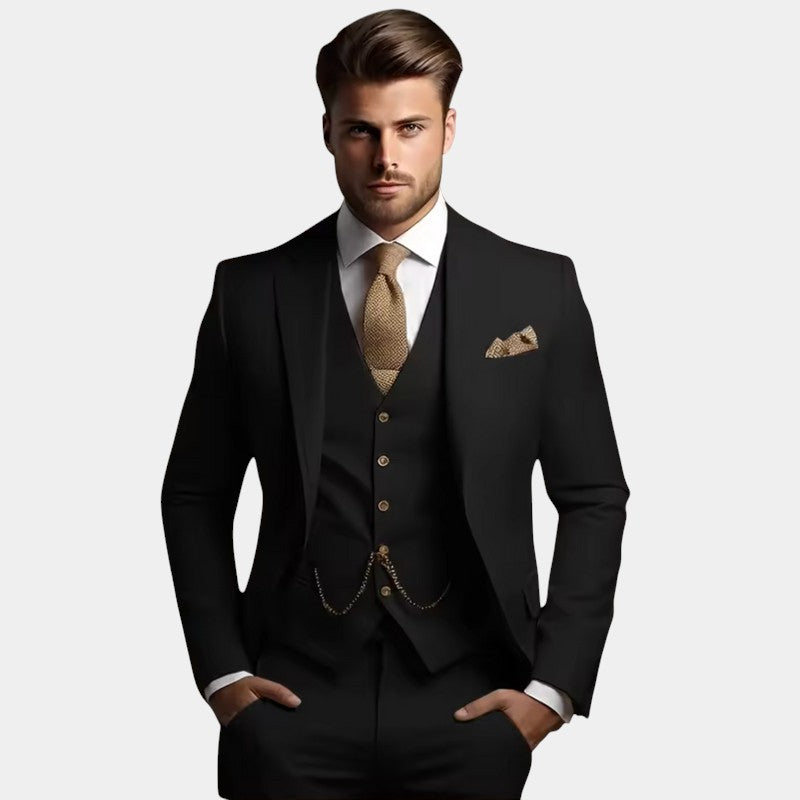 Men’s Three Piece Suit With Waistcoat Detail