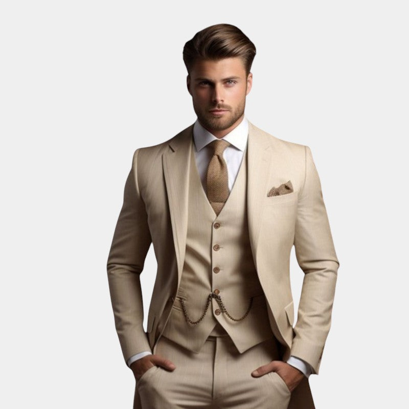 Men’s Three Piece Suit With Waistcoat Detail