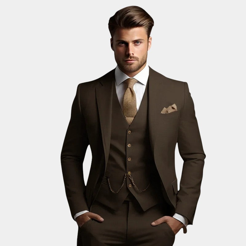 Men’s Three Piece Suit With Waistcoat Detail