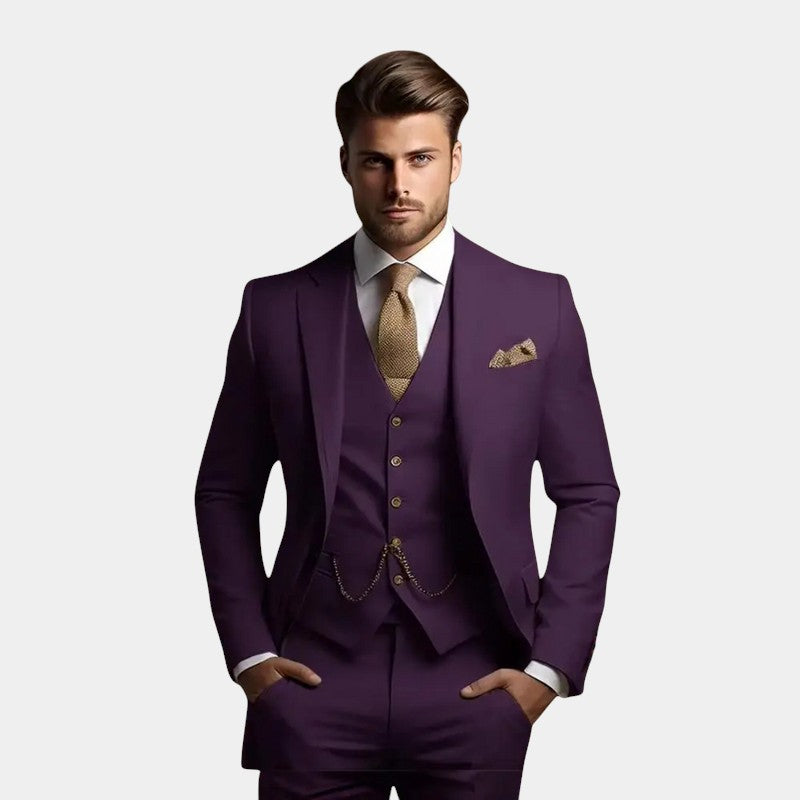 Men’s Three Piece Suit With Waistcoat Detail