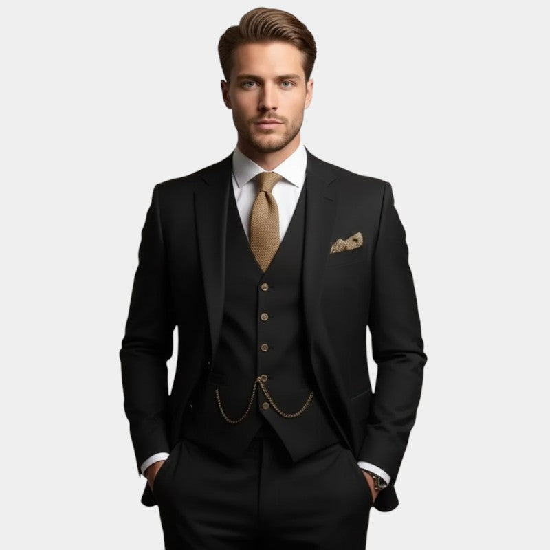 Men’s Three Piece Suit With Waistcoat Detail