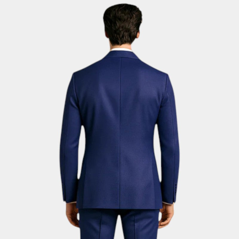 Men’s Tuxedo Three Piece Suit With Contrast Lapel