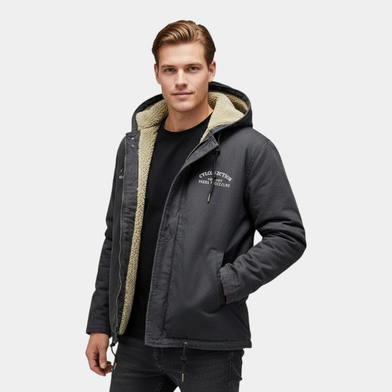 Men’s Waterproof Jacket With Fleece Lining and Hood