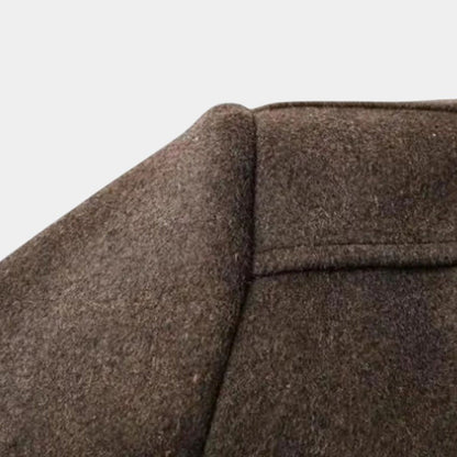 Men’s Wool Coat With Button Fastening and Quilted Lining