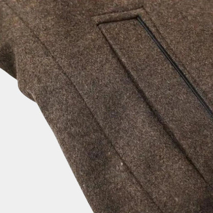 Men’s Wool Coat With Button Fastening and Quilted Lining