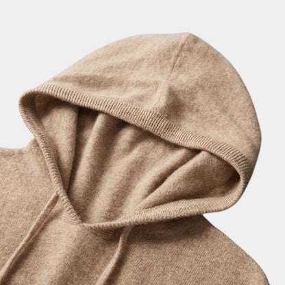 Men’s Wool Knit Hoodie With Ribbed Edges
