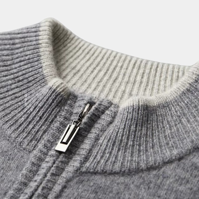 Men’s Wool Lounge Set With Zip Cardigan and Drawstring Trousers