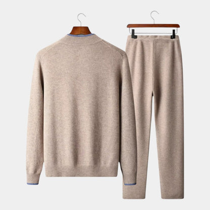 Men’s Wool Lounge Set With Zip Cardigan and Drawstring Trousers
