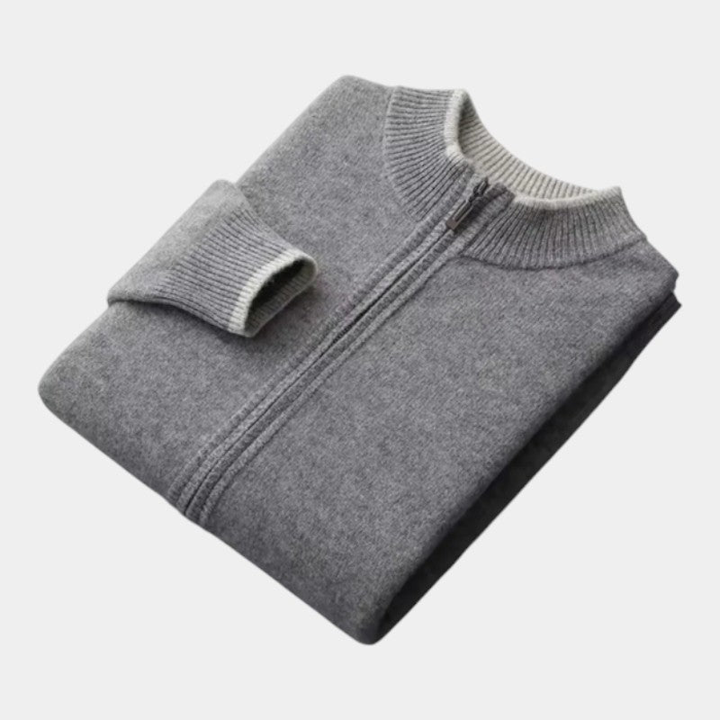 Men’s Wool Lounge Set With Zip Cardigan and Drawstring Trousers