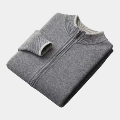 Men’s Wool Lounge Set With Zip Cardigan and Drawstring Trousers