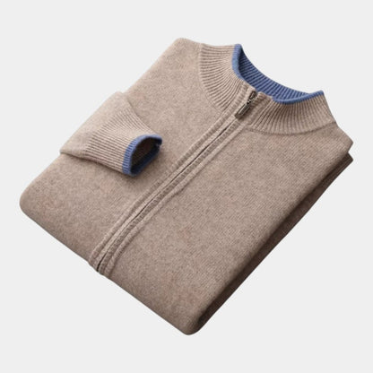 Men’s Wool Lounge Set With Zip Cardigan and Drawstring Trousers