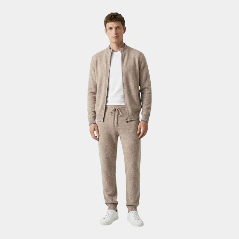 Men’s Wool Lounge Set With Zip Cardigan and Drawstring Trousers