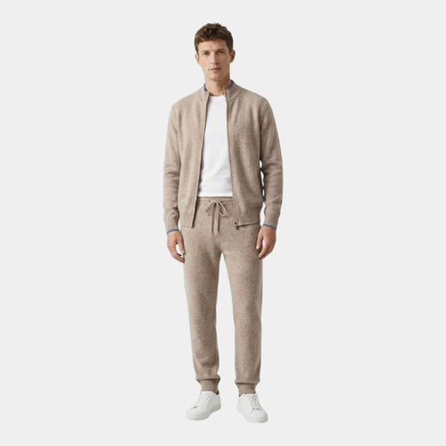 Men’s Wool Lounge Set With Zip Cardigan and Drawstring Trousers