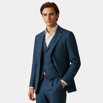 Men’s Wool Three Piece Suit With Waistcoat