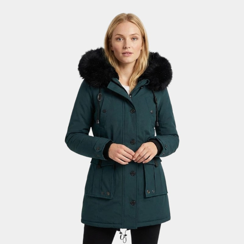 Women’s Coat With Drawstring Waist and Hood