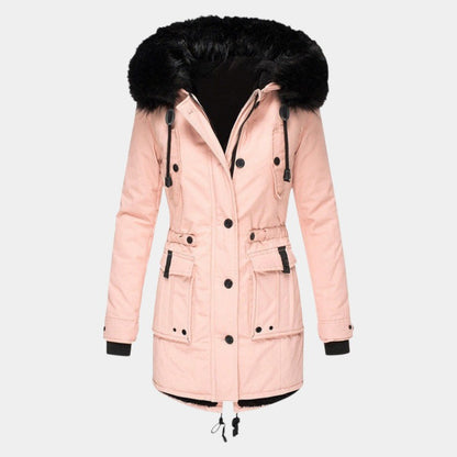 Women’s Coat With Drawstring Waist and Hood
