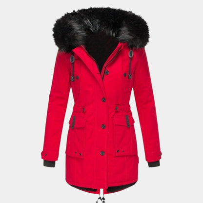 Women’s Coat With Drawstring Waist and Hood