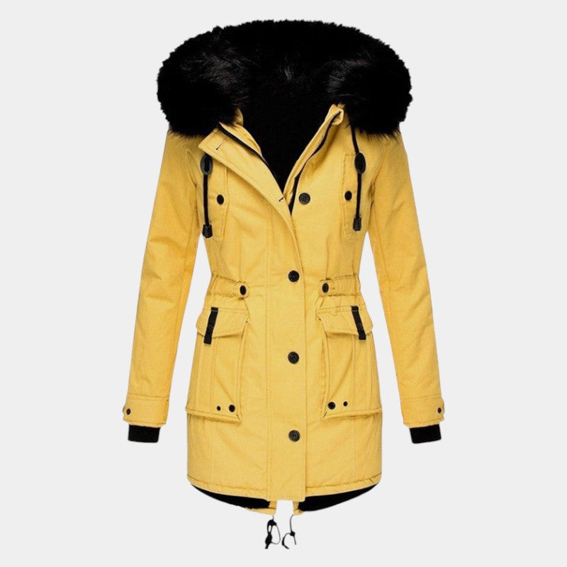 Women’s Coat With Drawstring Waist and Hood