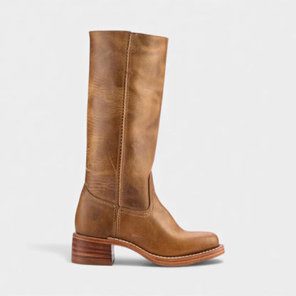 Women’s Knee High Boots With Stacked Heel and Round Toe