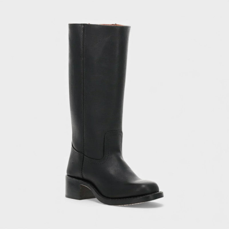 Women’s Knee High Boots With Stacked Heel and Round Toe