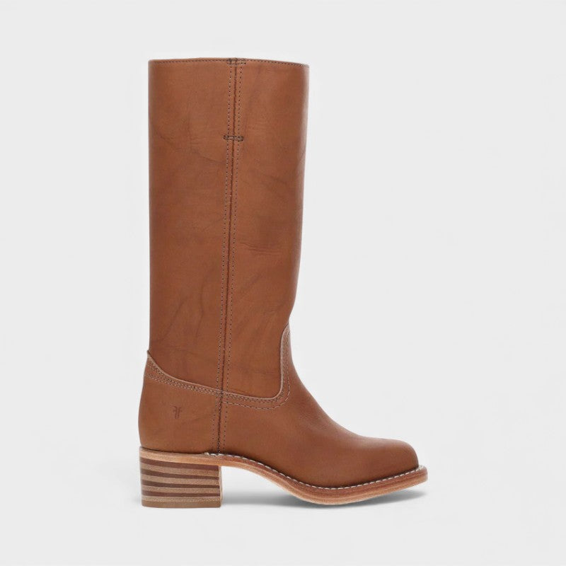 Women’s Knee High Boots With Stacked Heel and Round Toe