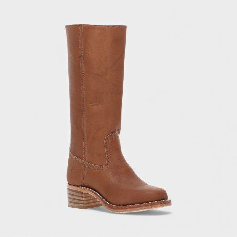 Women’s Knee High Boots With Stacked Heel and Round Toe