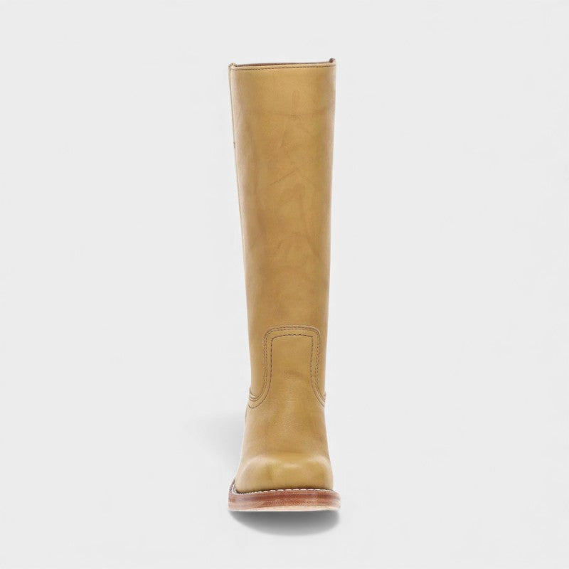 Women’s Knee High Boots With Stacked Heel and Round Toe