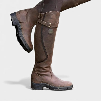 Women’s Knee High Riding Boots With Buckle Detail and Durable Sole