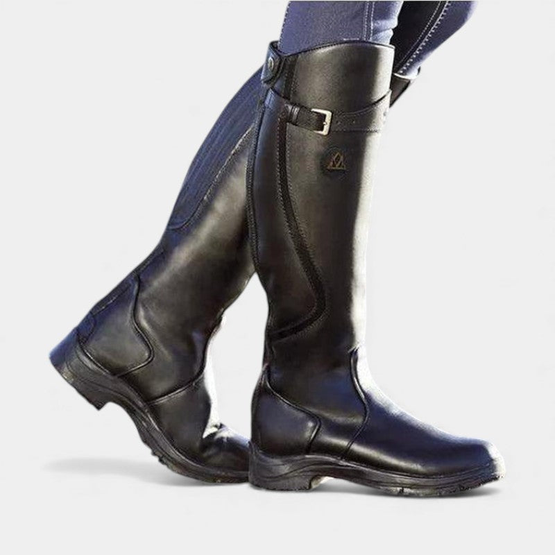 Women’s Knee High Riding Boots With Buckle Detail and Durable Sole