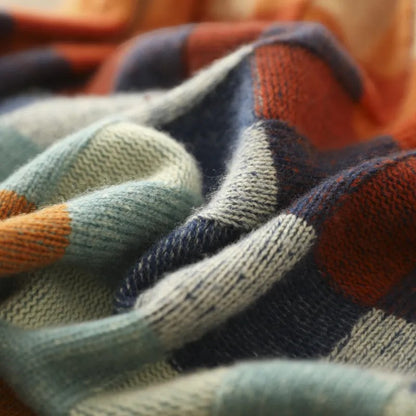 Women’s Knit Sweater With Checked Pattern