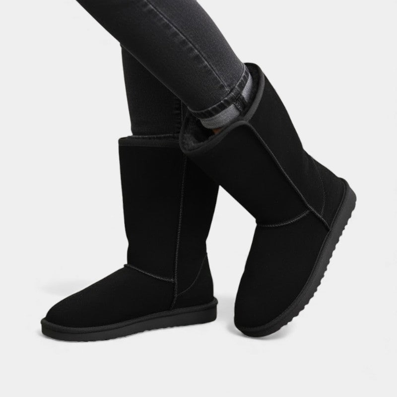 Women’s Mid Calf Boots With Side Zip and Faux Shearling Lining