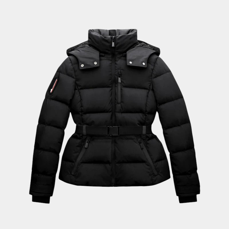 Women’s Puffer Jacket With Belted Waist