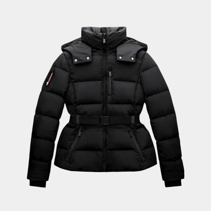 Women’s Puffer Jacket With Belted Waist