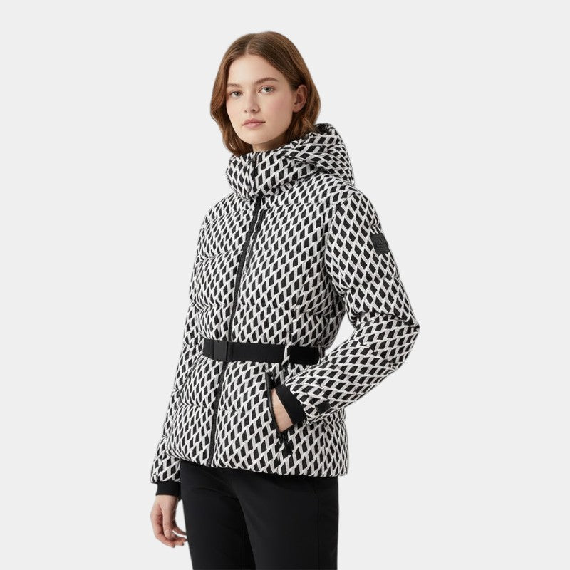 Women’s Puffer Jacket With Hood and Waist Belt