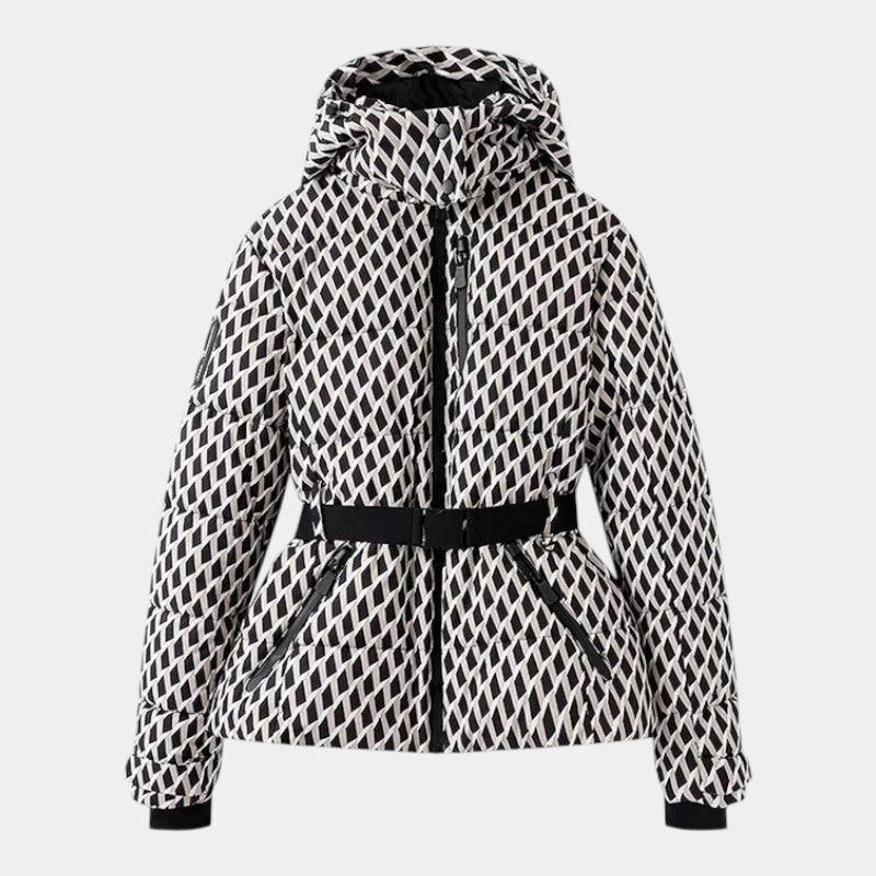 Women’s Puffer Jacket With Hood and Waist Belt