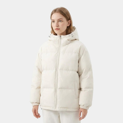 Women’s Puffer Jacket With Hood and Zip Fastening
